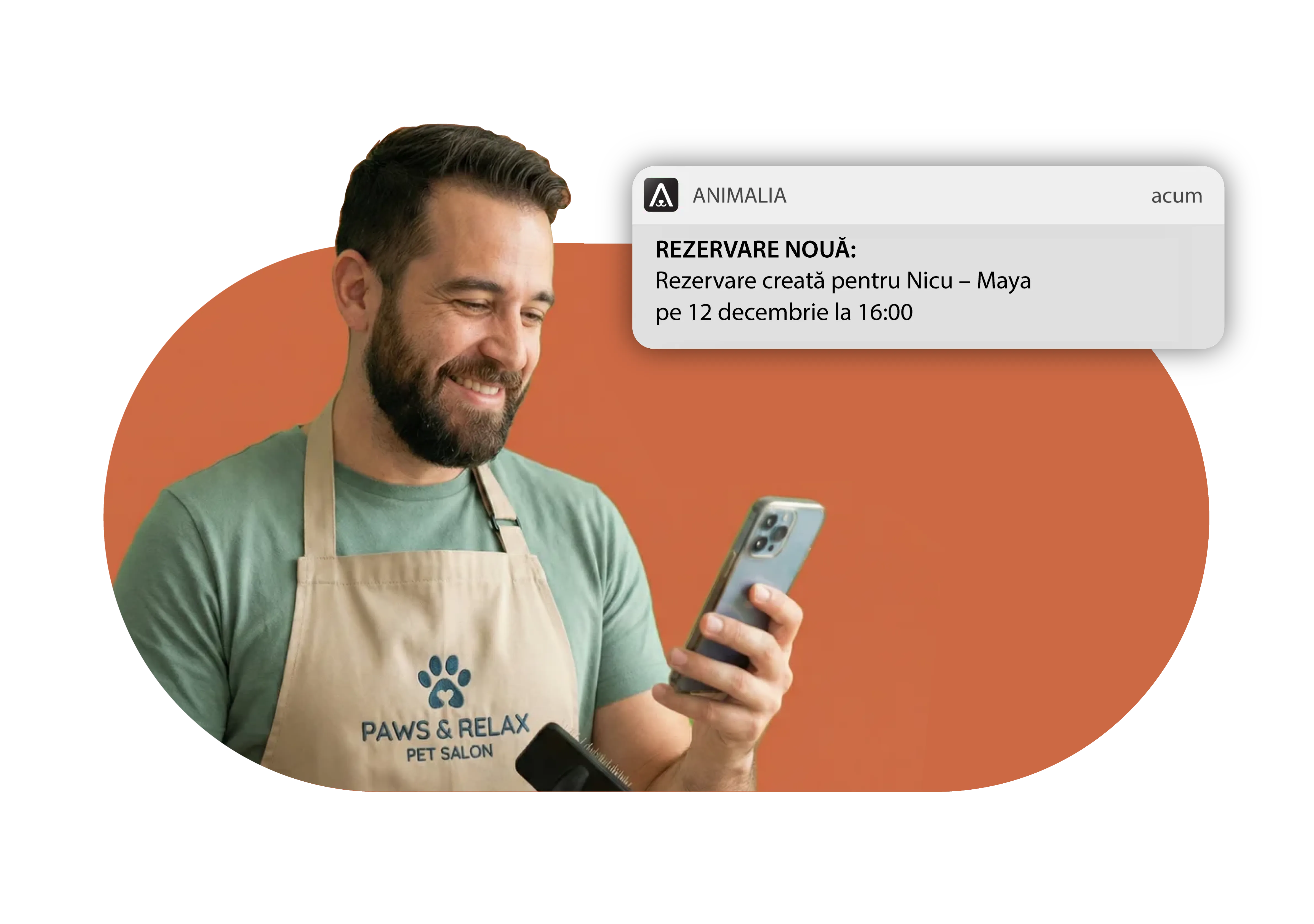 Notificare programare nouă cu opțiuni acceptare
